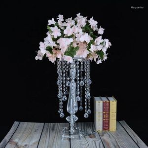 Titulares de vela 12pcs) Flor de lustre de cristal elegante e elegante Stand em torno das correntes Decoração de mesa Yudao1447