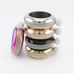 Hip Flasks 3.5OZ Jug Bracelet Bangle Flask With Rhinestones Lid Creative Stainless Steel 304 For Women Alcohol Bottle Gift