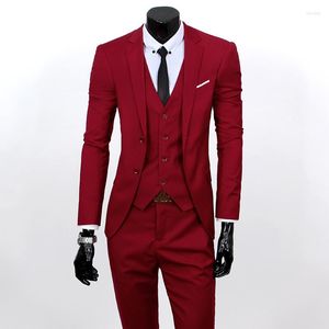 Erkek Suit 2023 İlkbahar ve Kış Erkek Damat Adam Düğün Takım Elbise Formal Üç Parçalı Set Erkekler