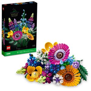 LEGO Icons Bouquet di fiori di campo 10313 Fiori artificiali con papaveri e lavanda, anniversario e regalo per la festa della mamma per la moglie, casa unica D