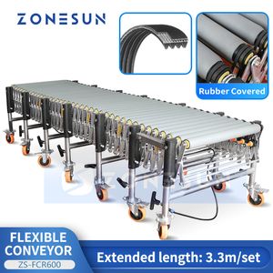 Zonesun Flexible Conveyor 고무로 덮인 롤러 다중 웨지 v 벨트 재료 처리 로딩 장비 ZS-FCR600
