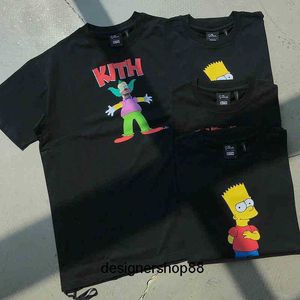 T-Shirts Moda Markası Kith Co Markalı Animasyon Simpsons Baskılı T-Shirt Kısa Kol 7FS8