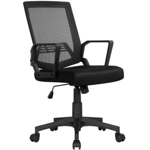 Sedia da ufficio per computer ergonomica regolabile in rete con schienale medio Easyfashion