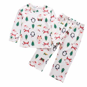 Pajamas Xmas Kids Boy Girl Pyjamas Set Santa Claus Christmas Tree Children Sleepwear 2st Tops Pants Baby Clothes Pypamas 230511