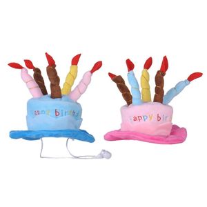 Abbigliamento per cani Cani Cappellini per compleanno per animali domestici Cappello con candeline per torta Design Costume per feste Accessorio per copricapo