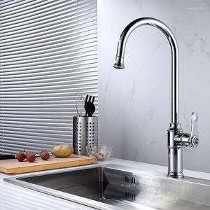 Kitchen Faucets European Style Faucet Single Handle Hole Sink With Diamond Deck Mounted Taps Mixer