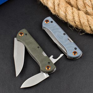 High Quality BM371 Multifunctional Folding Knife S30v Stone Wash Blade G10/Micarta Handle Outdoor EDC Pocket Knives with Bottle Opener