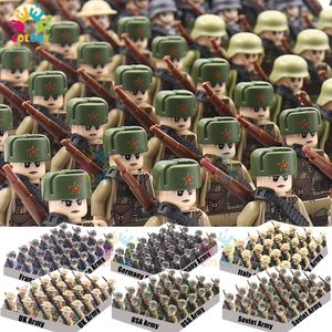 Soldat Kinder Spielzeug WW2 Militär Figuren Bausteine Nation Armee Soldaten Montieren Ziegelsteine Pädagogische Für Jungen Weihnachtsgeschenk 230511