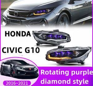 Reflektory dla Honda Civic 10. 20 16-20 21 Animacja reflektorów DRL Dyanmic Turn Signal Light