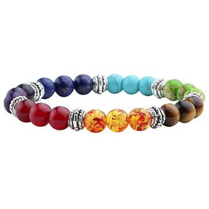 Pärlstav natursten svart lava armband för kvinnor 7 chakra helande armband bön nce pärlor stretch yoga reiki smycken dro dhgarden dh24h