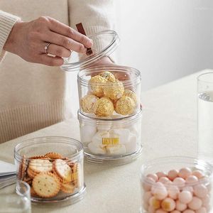 Förvaringsflaskor stapelbar tom plastflaskkök containrar Snack Mjölkpulverlåda Korn burk Clear Food Grade Prov Pot Container