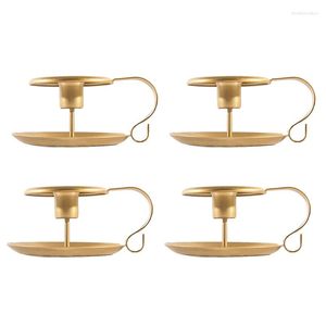 Candle Holders 4pcs Metal Candlestick Holder For Table Centerpiece Chic Stands Iron Candleholders Taper Gold Black White