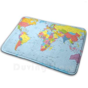 Carpets Menu Mat Rug Carpet Anti-Slip Floor Mats Bedroom Map School Color Country World Universe Geography Contients Continent Sea