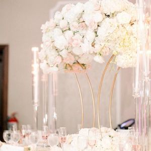 Dekoracja imprezy 10pcs) Złoty wystrój ślubny wystrój mentalnej stojaki stołów stolik kwiatowy