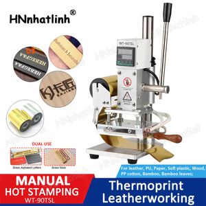 2 I 1 Dual Purpose -logotyp och mässing Alfabetet bokstäver Hot Foil Stamping Machine Leather Stamp Emboss Press Tool Logo Custom Digital PVC Card Book Paper Heat Press Machine