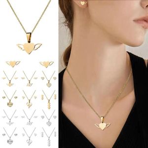 Orecchini di collana set ladia per le donne alterni a cuore Simple Heart sostenant Music Note Personality Jewelry