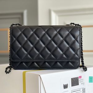 Bolsa de ombro de luxo com corrente, bolsa de mão de couro genuíno, bolsa crossbody de alta imitação com caixa zc256