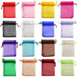 Organza Çanta Takı Ambalaj Hediyesi Şeker Düğün Partisi Paketleme Favoriler Çöpler Çekilebilir Çantalar Mevcut Tatlılar Torbaları 9x12cm