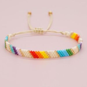 Link Bracelets Go2BoHo Arrival Geometry Colorful Fashion Bracelet Jewelry Miyuki Seed Beads Woven Handmade For Women