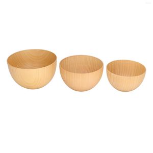 Bowls Salad Container Simple Light Color Round Wooden Bowl Multifunction Surface For Nuts Appetizers