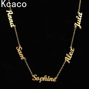 Custom Multiple Personalized Name Necklaces Jewelry Chain Pendant Name Gold Necklace for Women Men Stainless Steel Gifts