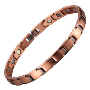 Bangle Chain 9995 Pure Copper Armband för kvinnor 3500 Gauss Magnet Magnetiska armband Bangles Balance Energy Human Body Armband Designer