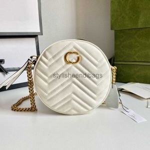 stylisheendibags G Chain Bag Ringer Round Crossbody Large Capacity Purse Student Latest Street Trend Explosive Solid Color Wavy Zipper Leather Bags 18cm