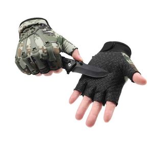 Sporthandskar utomhus taktiska handskar airsoft sport halv finger handskar män kvinnor militär strid jakt skytte fitness fingerlösa handskar p230512