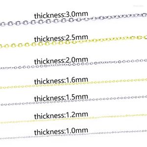 Łańcuchy 1,2-3 mm ze stali nierdzewnej Złoty kolor Kolor Klol Cross O Naszyjnik dla kobiet mężczyzn