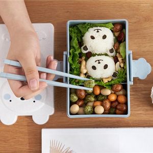 Dinnerware Sets 1 Set Practical With Tableware Easy Cleaning Cute Bear Design Children School Container Supply