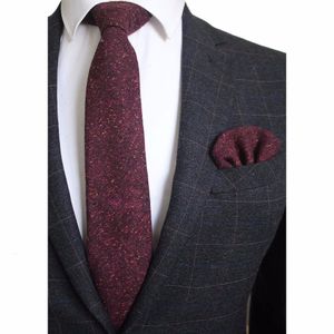 Pescoço amarra ricnais de 8cm de lã de lã gravata xadrez sólida para homens de qualidade gravata de caxemira e lenço de lençol cravats de fato para a festa de casamento 230510