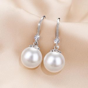 Dangle Küpe 925 STERLING Gümüş İnci Earrin Shell 2023 Yüksek Kişilik Duygusu Var