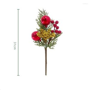 Декоративные цветы рождественские симуляции растения Пластиковая красная сосновая игольница