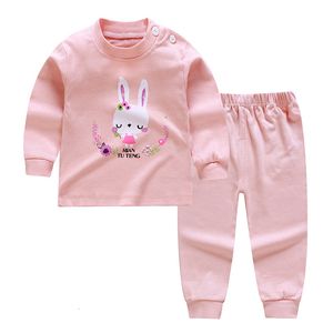 Pajamas Baby Girls Boys Clothes Pijamas Cartoon Long Sleeve TshirtPants 2pcs/set Kids Home Clothes Suits Infant Baby Sleepwear Pajamas 230511