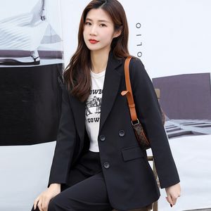 Classic Double Breasted Lapel Collar Suit Jacket Niche Casual Coat Spring Autumn 2023 Westernized Small Top Overcoat EU Trend