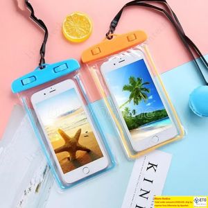 Noctilucent Waterproof bag PVC Protective Mobile Phone Bag Pouch cell phone case For Diving Swimming Sports Forplus