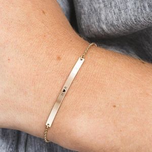 Link-Armbänder JUJIE Edelstahl für Frauen Charms Armband Schmuck Geschenke Freunde und Paare Nachrichteninhalt