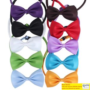 19 Colors Adjustable Pet Dog Bow Tie Dog Tie Collar Flower Accessories Decoration Supplies Pure Color Bowknot Necktie Grooming Supplies
