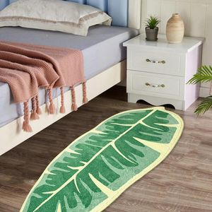 Carpets Green Leaf Mat Non Slip Palm Shaped Bathroom Rug Cute Creative Door Soft Washable Shower Bath Decorative