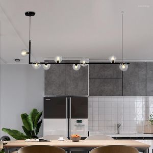 Lampadari Nordic Indivdiual Magic Bean Lampadario decorativo lungo Illuminazione Oro Nero Soggiorno Sala da pranzo Cafe Studio Studio Apparecchio