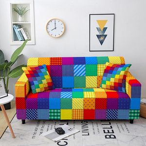 Chair Covers Colorful Geometric Elastic Sofa Cover Living Room Corner Armchair Chaise Lounge CoverChair