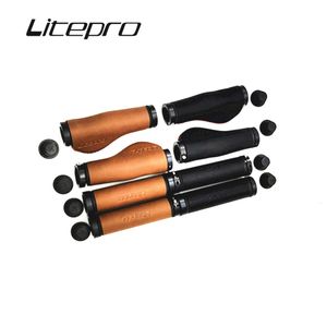 Cykelstyrningskomponenter LitePro MTB Mountain Bike Pu Leather Styrbar Grips BMX Folding Road Bicycle Handle Bekvämt täckningscykel Tillbehör 230511