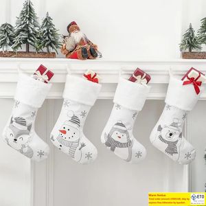 UPS New Christmas decoration supplies Christmas big socks Christmastree pendant childrens gift candy bag scene dress up