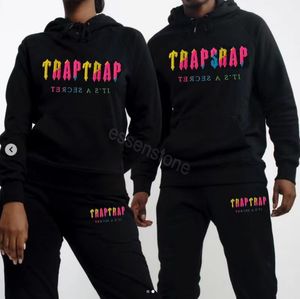 High quality designer hoodie Trapstar full tracksuit rainbow towel embroidery decoding hooded sportswear men and women sportswear suit zipper trousers EUR S-2XL