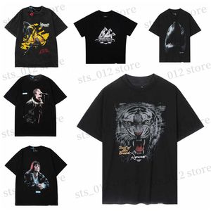Camisetas masculinas sapo drift 23sss Vintage Streetwear Band de rock de tamanho grande Animal Graphic Tiger Print Summer Tee Tops Tops for Men T230512