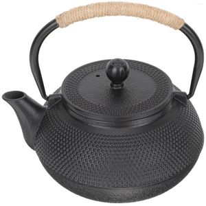 Servis uppsättningar Small Cast Iron Te Pot Vintage Decor Tetsubin TEAPOT Stovetop Kettle Glass Handle Pour Coffee Whistling Dekorera