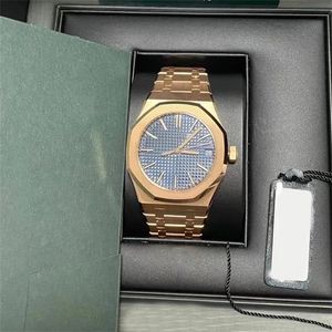 Business AAA Watch Men Royal Mechanical Watches Plated Rose Gold Oak 15400st Texture Dial Fashion Montre de Luxe Causal Official Women