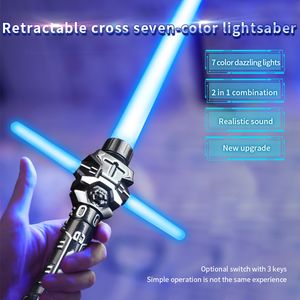 Party Games Crafts Qjagon Lightsaber Laser Sword Up LED PIST GLOW I Dark Boy Girl Birthday Present RCB 7 Colors LED 230511