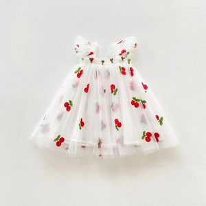 Abiti da ragazza Abiti da ragazza carini Abito da principessa a pois per bambini estivi Costume da principessa per bambini Compleanno Abbigliamento in tulle bianco senza maniche