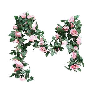 Flores decorativas Rose Flower Home Decoration Art Fake Floral Artificial Vine Arch Holiday Party Wall Plants Holding Garland Plants for Wedding